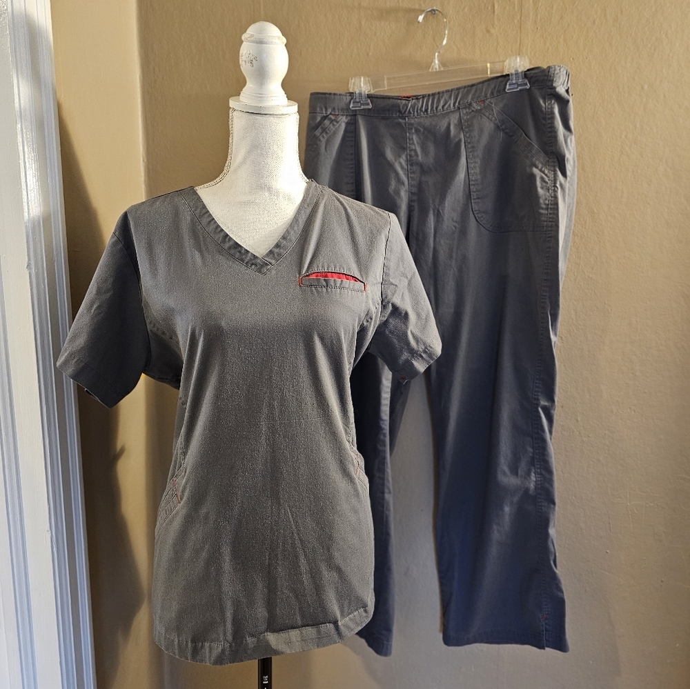 Womens Grey Scrub Pants - Picture 6 of 6